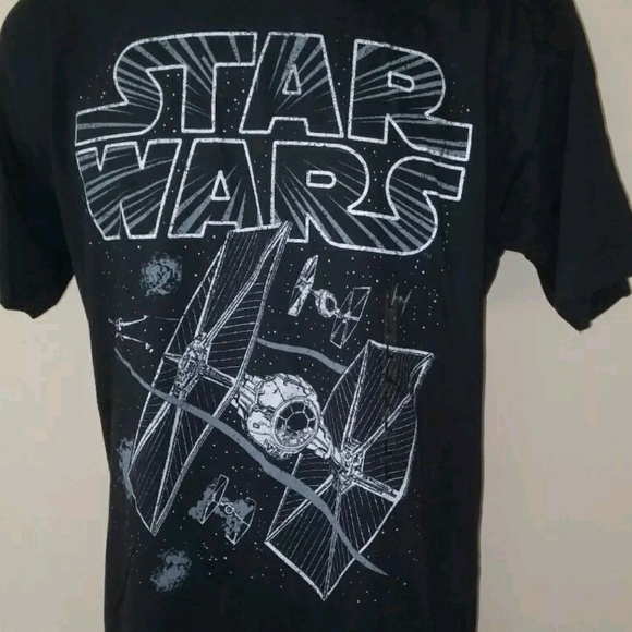 STAR WARS TIE FIGHTER SHIP B&W GREY MOVIE BLACK LG - Picture 2 of 2